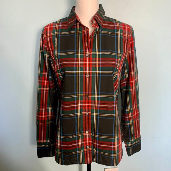 J. Crew Perfect Button Down Shirt in Stewart Plaid Size 4 - Picture 7 of 8